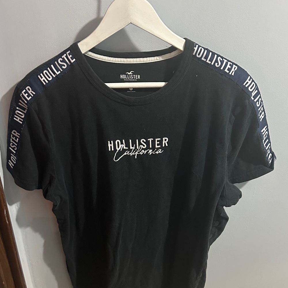 Hollister Black Tee with Logo Accents